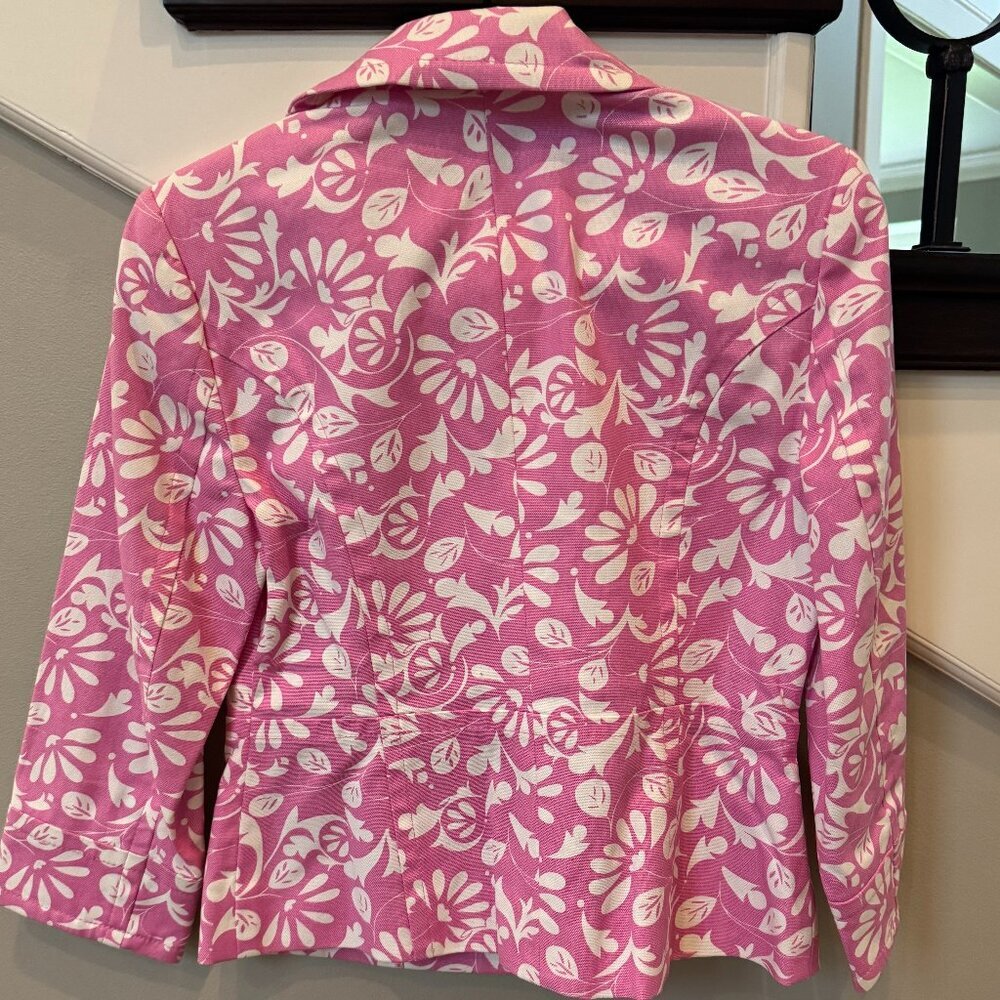 Ideology Pink and White floral cropped Blazer - Picture 2 of 3